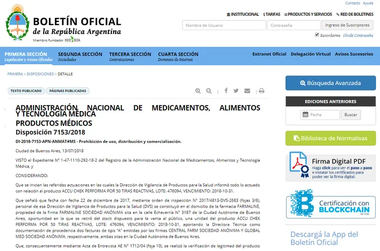 ANMAT prohibió dos medicamentos: un analgésico y un producto para la diabetes