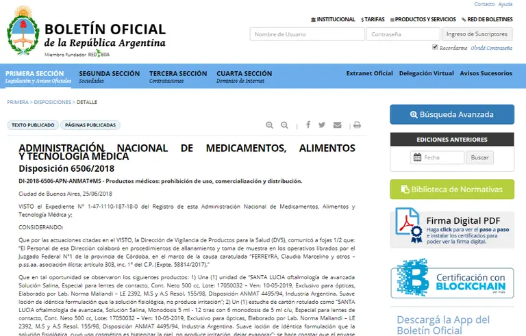 ANMAT prohibió una serie de productos médicos de uso cotidiano