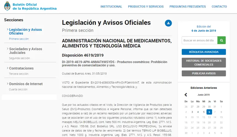 ANMAT prohibió dos productos médicos y varios cosméticos