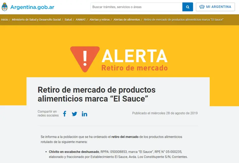 ANMAT prohibió una serie de productos alimenticios: conocé cuáles son