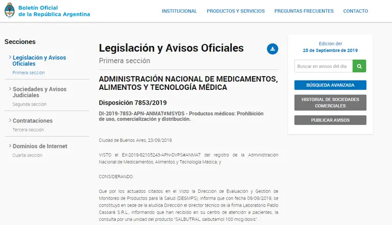 La ANMAT prohibió un medicamento y una serie de alimentos al escabeche