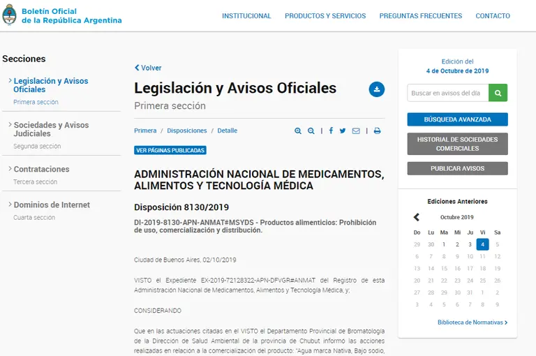 Lista negra de ANMAT: un agua mineral y una leche en polvo, entre otros productos