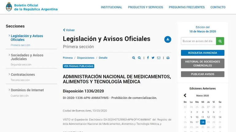 La ANMAT prohibió tres productos alimenticios y un termo de acero