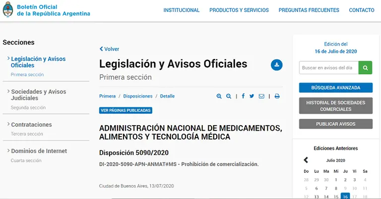 Qué producto alimenticio de uso frecuente prohibió la ANMAT y por qué