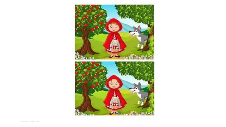 Reto viral: encontrá las cinco diferencias entre los dibujos de Caperucita roja