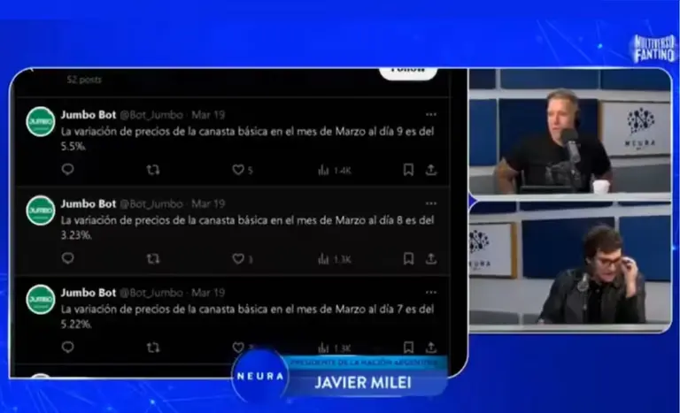 Caso "Jumbo Bot": Milei y Caputo celebraron la caída de la inflación con una cuenta de redes sociales que era falsa