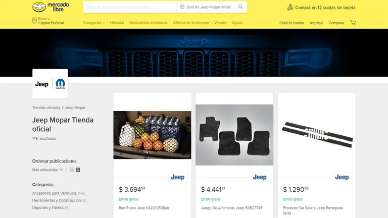 La ominicanalidad se impone: Jeep y Mopar abrieron su propia tienda oficial en MercadoLibre