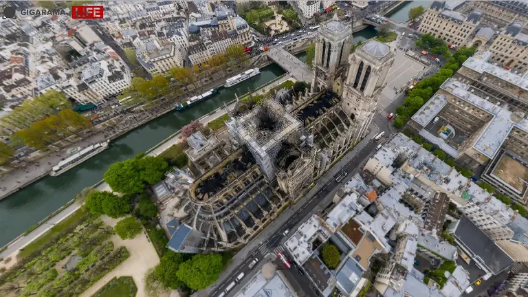 Notre Dame: esta foto de mil millones de pixeles permite ver el día después del incendio en detalle