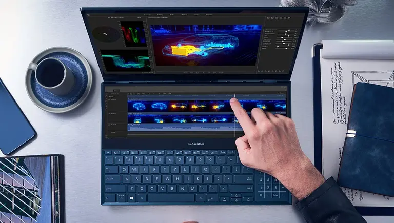 Asus presentó la ZenBook Pro Duo, la primera notebook con doble pantalla