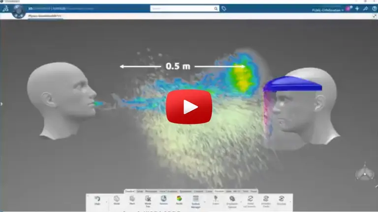 Simulación de estornudos: cómo la tecnología 3D ayuda a diseñar elementos de protección contra el coronavirus