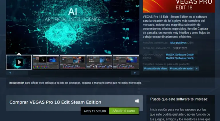 Vegas Pro 18: Steam lo puso en venta a solo 14 pesos, hizo un "papelón" y las redes estallaron