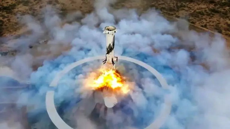 Bezos lo logra otra vez: lanzan la tercera misión tripulada de Blue Origin