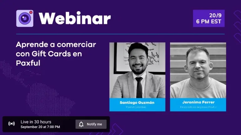 Webinar: aprendé a comerciar con Gift Cards en Paxful
