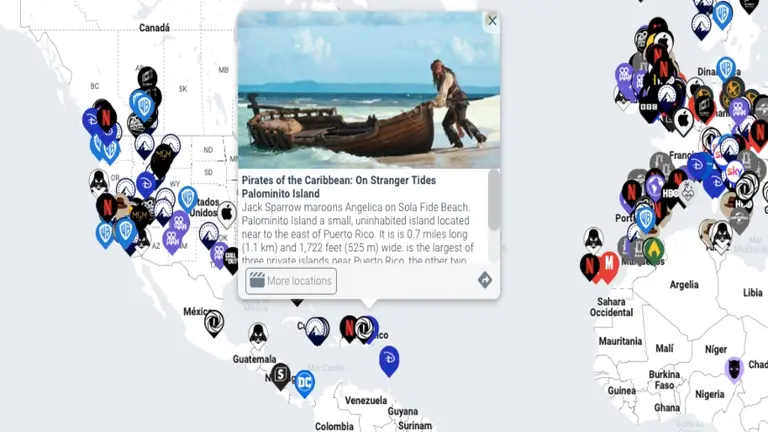 Este Google Maps del cine te permite conocer donde se filmaron tus películas y series favoritas