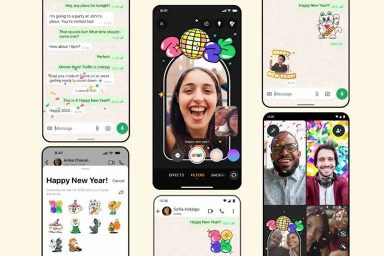 WhatsApp lanza nuevas funciones por "tiempo limitado" pensadas para festejar el Año Nuevo