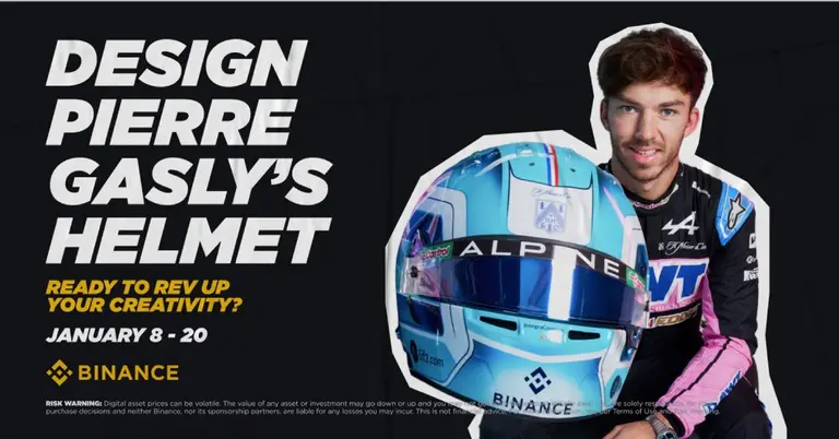 Los Fans de la F1 pueden diseñar el casco de Pierre Gasly para el Gran Premio de Australia a través de Binance