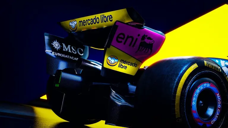 Se tiñe de amarillo: el nuevo coche de Franco Colapinto, con los colores de Mercado Libre