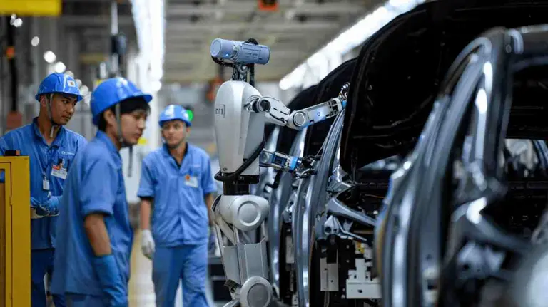 Xiaomi pone robots humanoides a fabricar autos: así produce el SU7 en su planta de Pekín