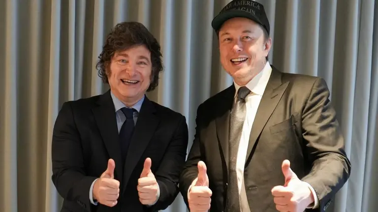 El multimillonario Elon Musk y el presidente de Argentina, Javier Milei