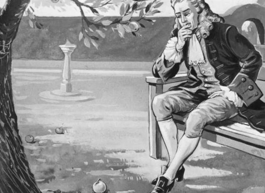 pintura del manzano de isaac newton