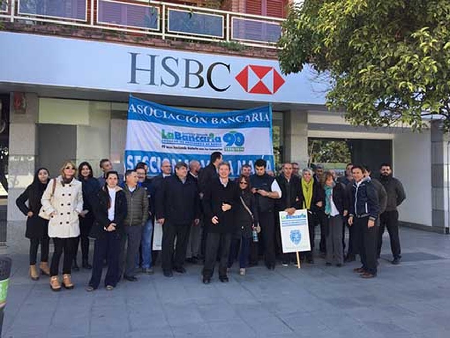 Bancarios no atenderán el próximo miércoles en el HSBC en rechazo al cierre de sucursales