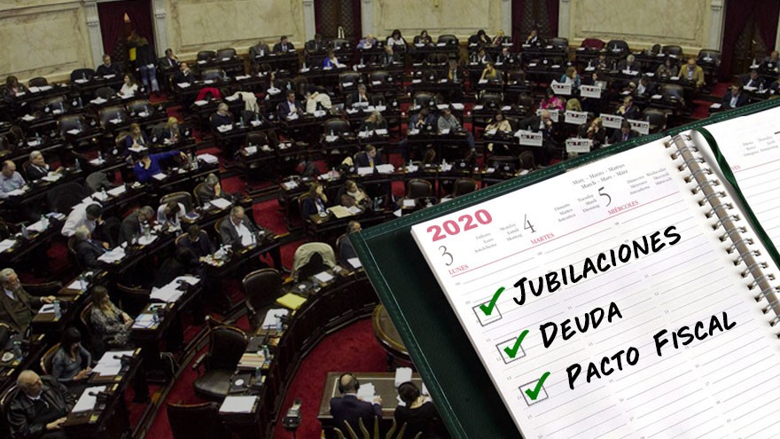 Agenda recargada: deuda "sostenible", fórmula jubilatoria y revisión del pacto fiscal llegan al Congreso