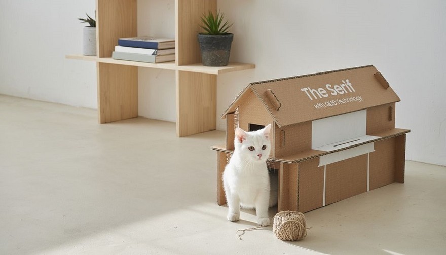 De caja de TV a producto decorativo: Samsung presenta un empaque ecológico que se "transforma" en artículos para el hogar