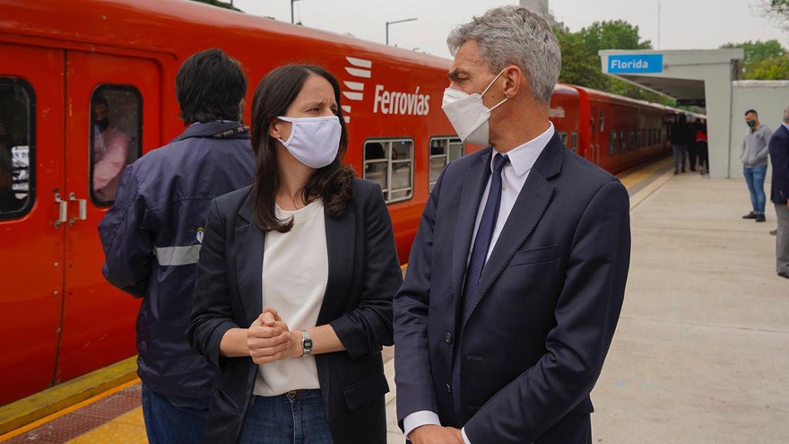 Mario Meoni junto a Soledad Martínez inauguraron la renovación de la estación Florida del Belgrano Norte