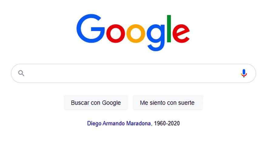 Google rinde tributo a Maradona con esta novedad