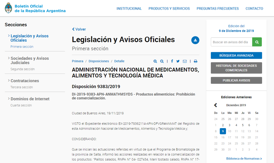 ANMAT prohibió una serie de snacks por no cumplir con la normativa vigente