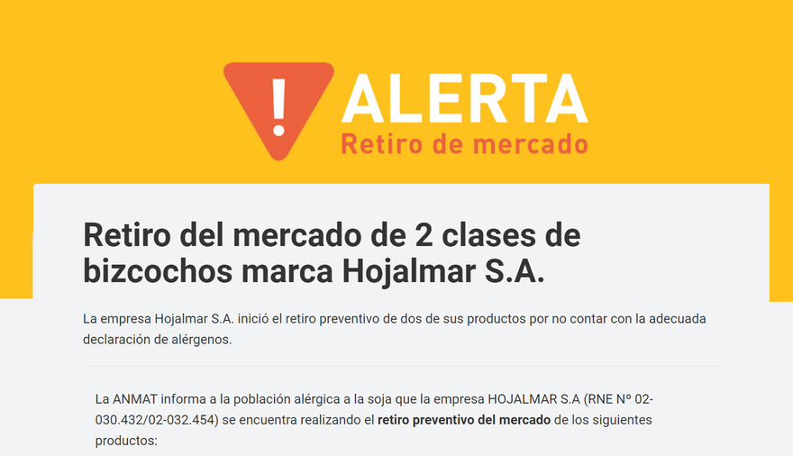 ANMAT prohibió la venta de una marca de bizcochos "materos"
