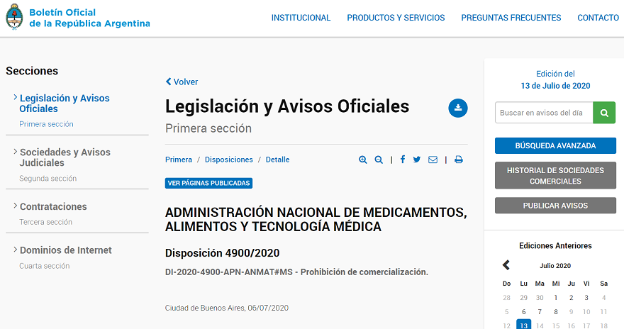 ANMAT prohibió una marca de alcohol y una de líquido desinfectante