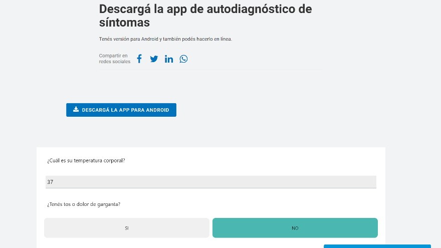 Hacete el autotest del coronavirus: cómo usar la web y la aplicación que lanzó el Gobierno argentino