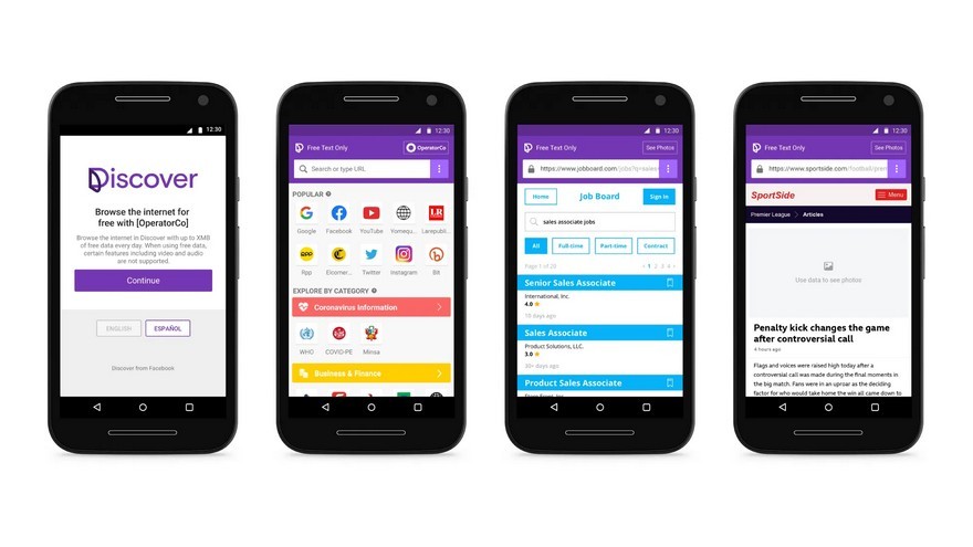 Cómo funciona Discover, la app de Facebook para navegar más rápido y consumir menos datos