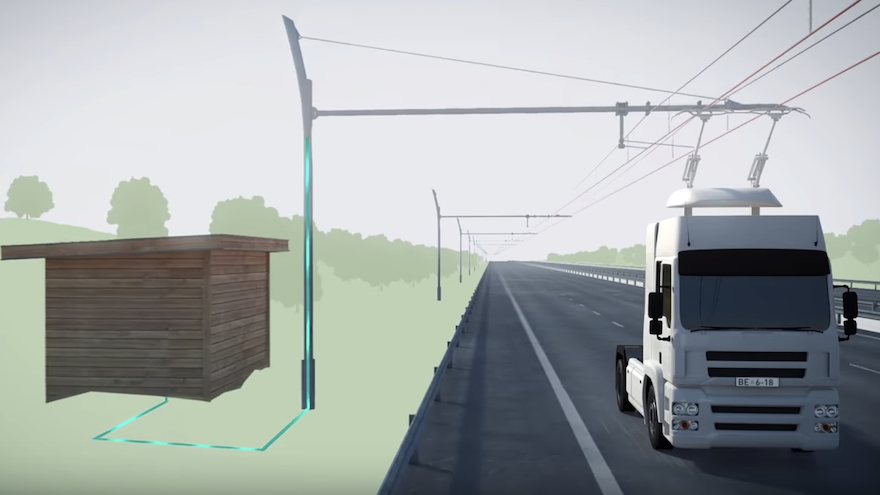 Así es la ruta que carga las baterías de los camiones eléctricos en circulación