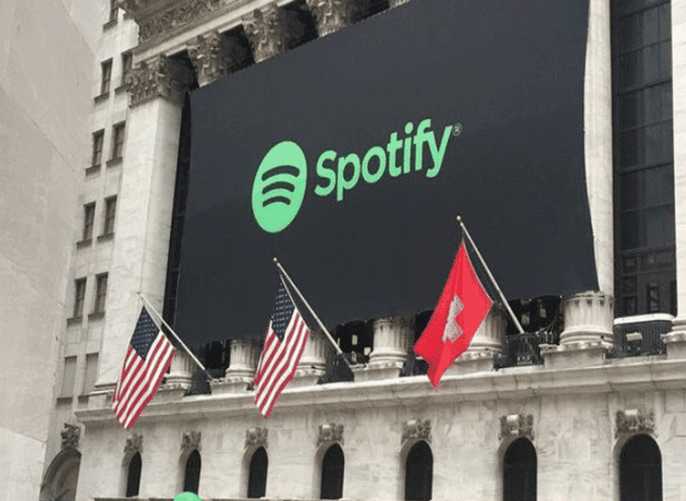 Spotify cotiza en Wall Street.