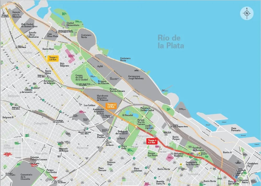 Los 11 kilómetros que implicará la obra sobre Avenida Libertador