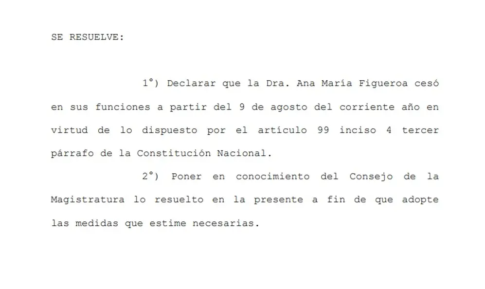 La resolución del máximo tribunal de Justicia.
