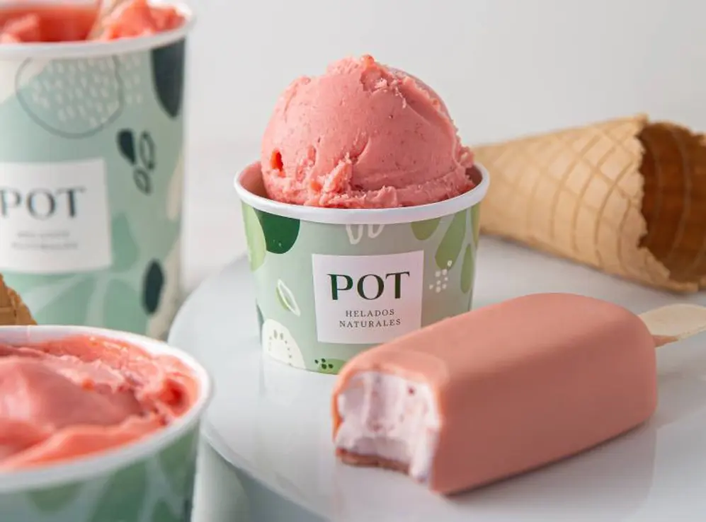 Además de helado en pote, Pot ofrece paletas con distintas combinaciones de sabor. 