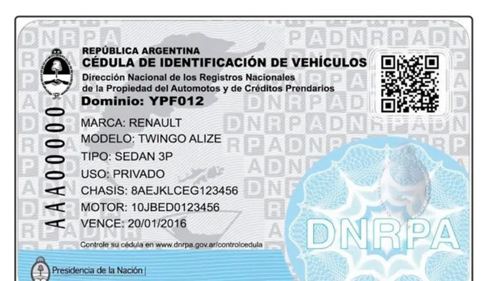 La cédula azul autoriza a terceros a conducir un vehículo