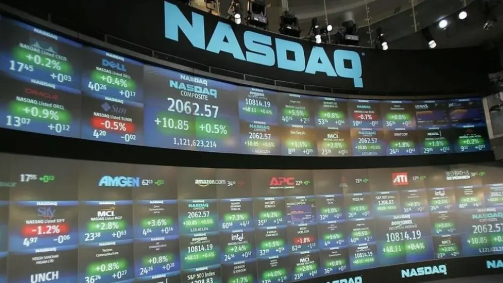 Panel de acciones del Nasdaq.