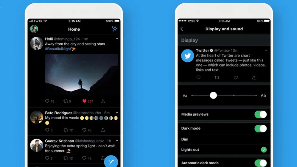 Twitter se renovó el último año, entre ellas con el modo oscuro.