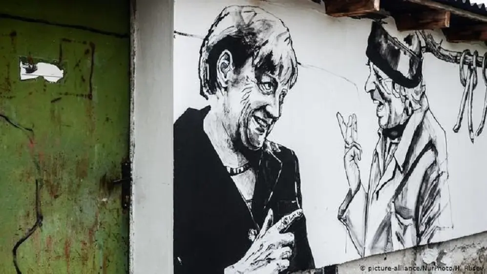 Obra de arte en homenaje a Merkel