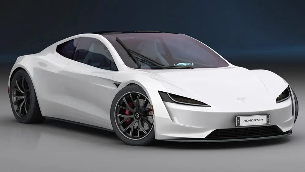 ¿Volará?: un atractivo Tesla Roadster.