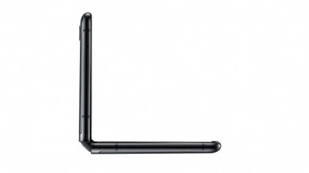 El Samsung Galaxy Z Flip parece una laptop en esta foto pero es un celular.