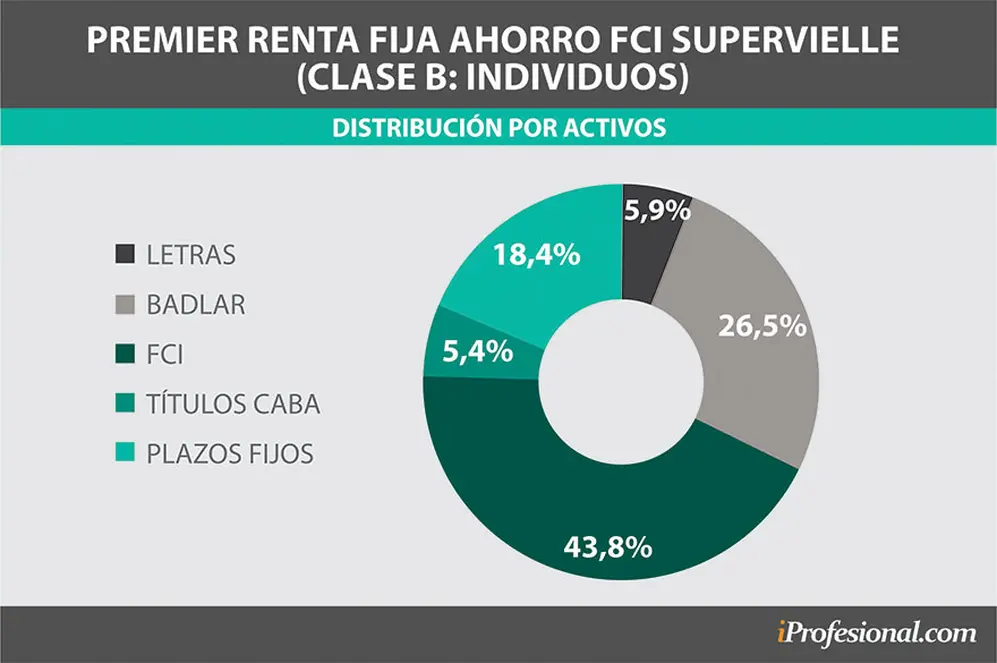 Composición del portfolio del FCI de Supervielle, Premier Renta Fija Ahorro