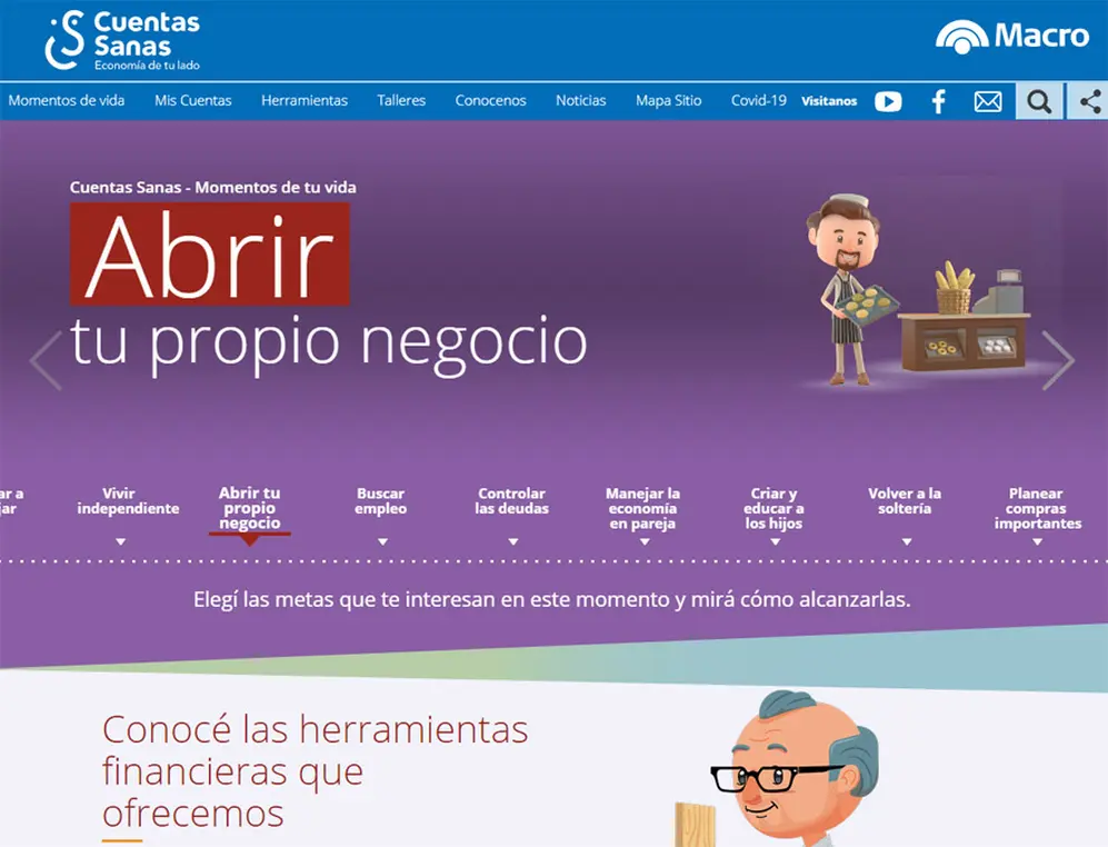 El portal de Cuentas Sanas ofrece interesantes contenidos para el aprendizaje financiero.