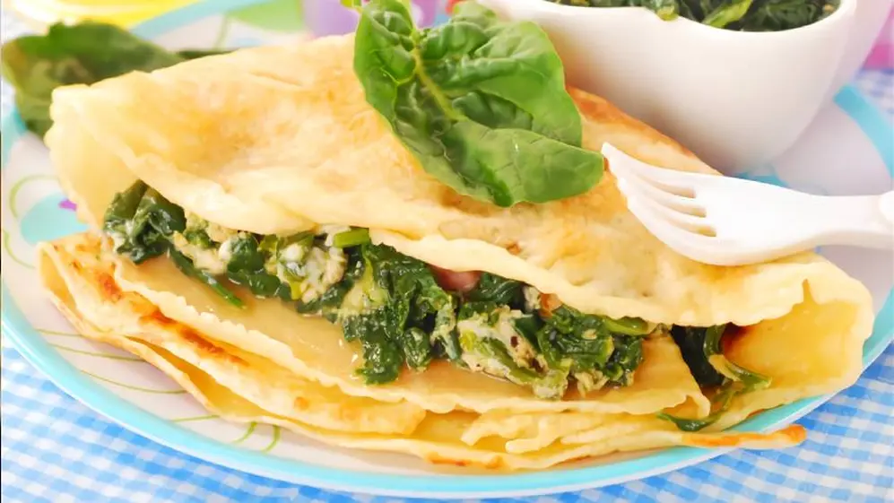 Los panqueques salados se pueden comer en forma de crepes