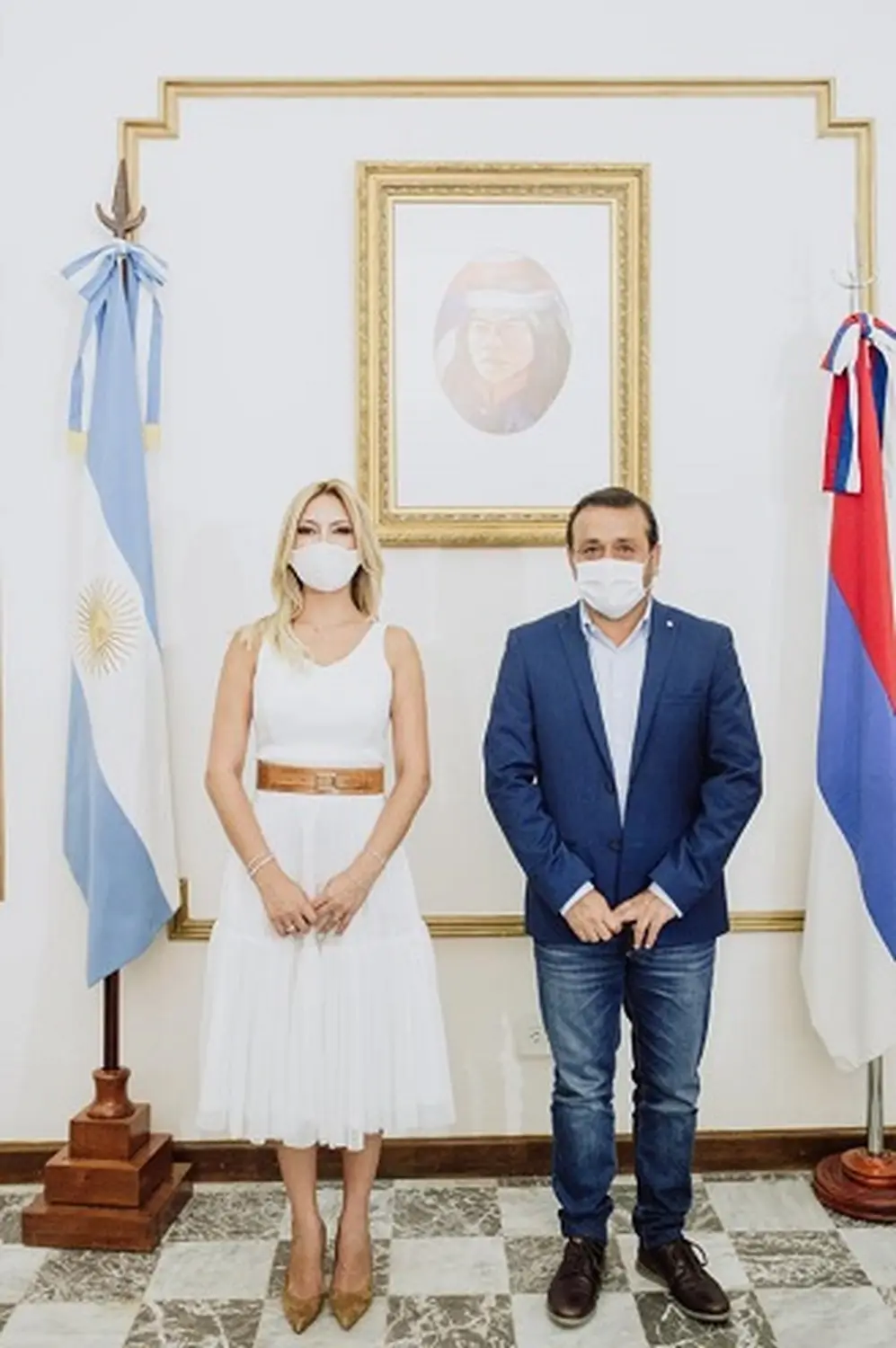 Fabiola Yáñez, y el gobernador de Misiones, Oscar Herrera Ahuad,