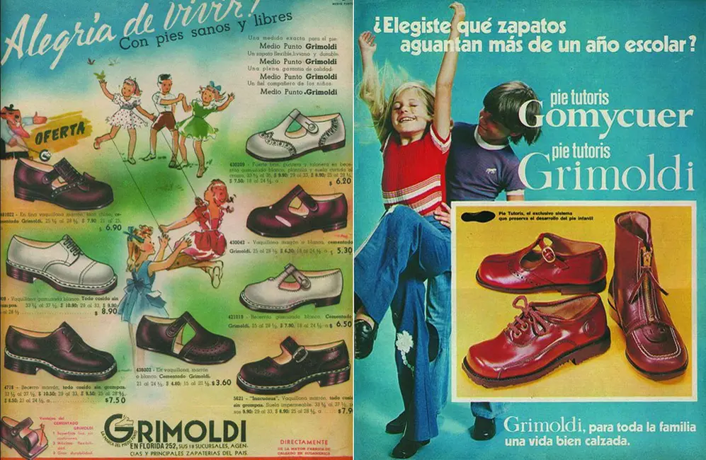 A lo largo de los años, Grimoldi siempre mantuvo una fuerte presencia en el ámbito del calzado escolar.